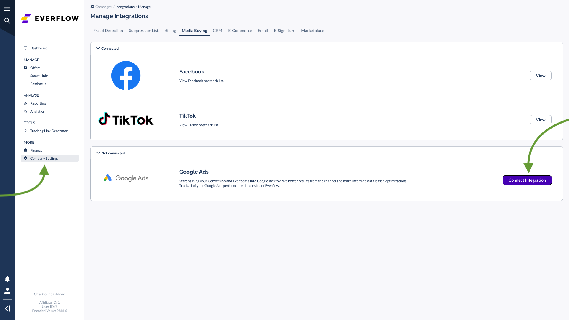 Connect Google Ads Integration
