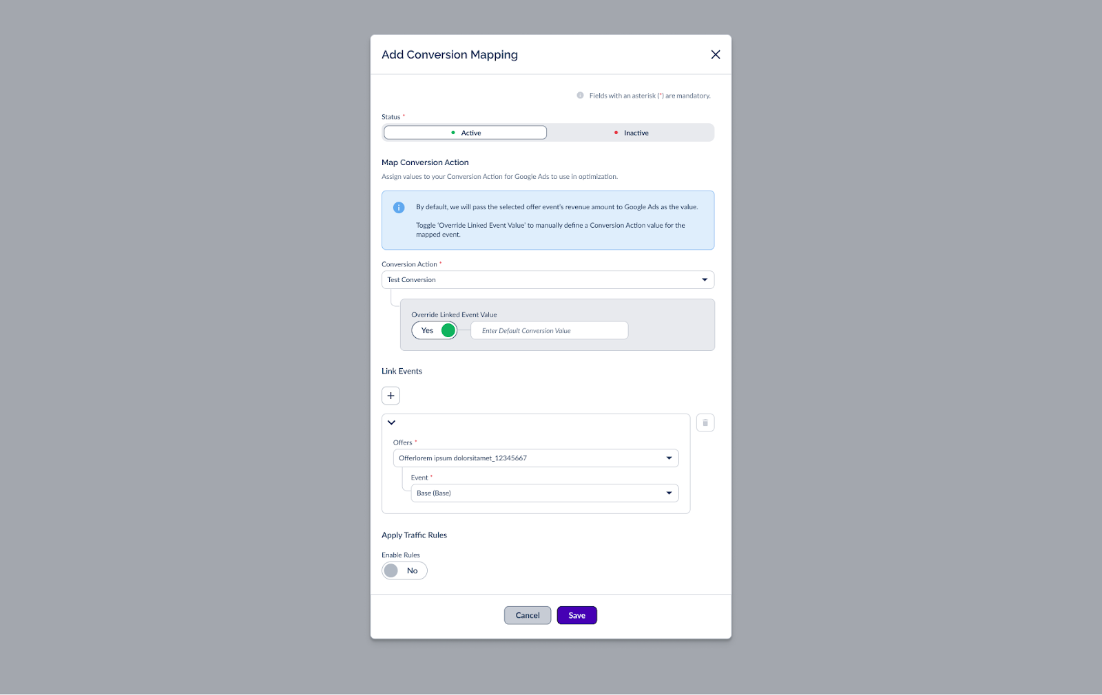 Google Ads Conversion Mapping